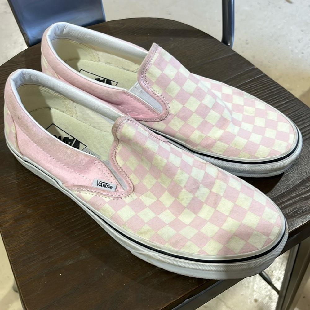 Vans pink and white